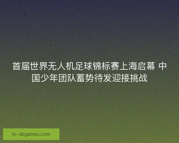 首届世界无人机足球锦标赛上海启幕 中国少年团队蓄势待发迎接挑战